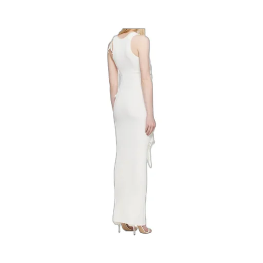 Ribbon-Detail Knitted Maxi Dress