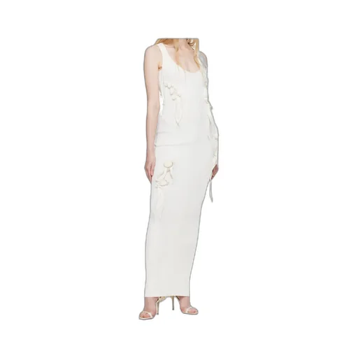 Ribbon-Detail Knitted Maxi Dress