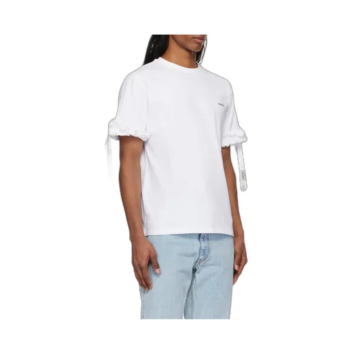 Logo-Print Ruffle-Trim T-Shirt