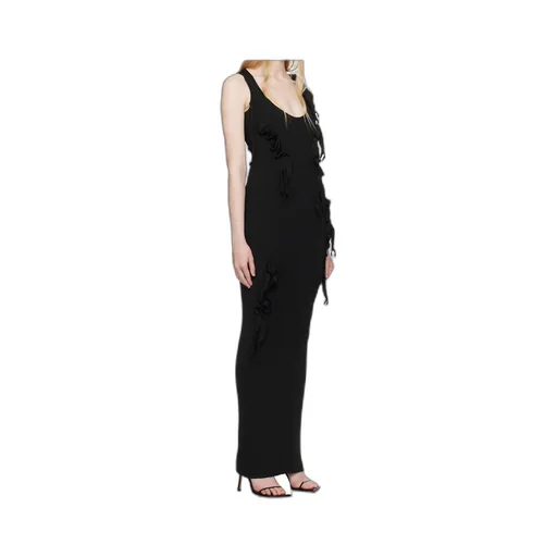 Ribbon-Detail Knitted Maxi Dress