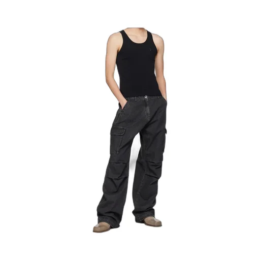 Wide-Leg Cargo Jeans