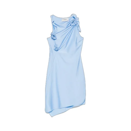 Asymmetric Flower Mini Dress