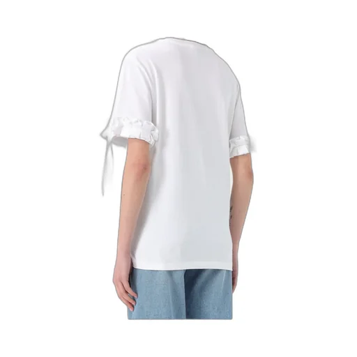 Logo-Print Ruffle-Trim T-Shirt