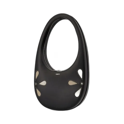 Logo Printed Swipe Tote Bag
