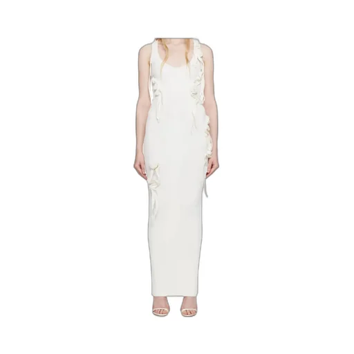 Ribbon-Detail Knitted Maxi Dress