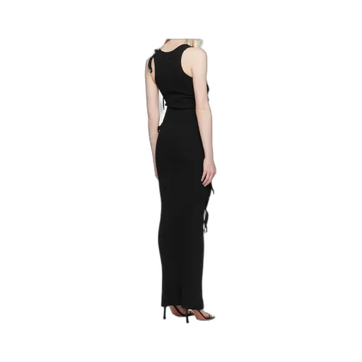 Ribbon-Detail Knitted Maxi Dress