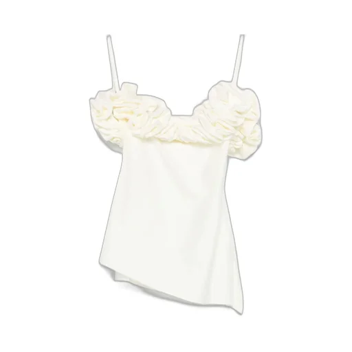 Ruffled Asymmetric Hem Top