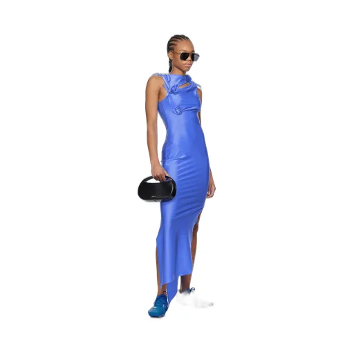 Asymmetric Flower Maxi Dress