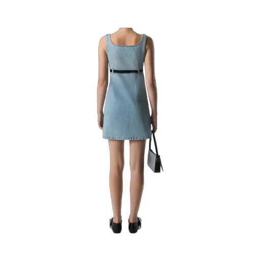 Belted Denim Mini Dress