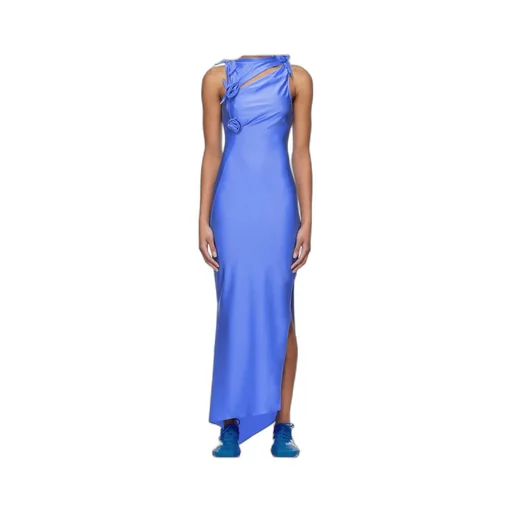 Asymmetric Flower Maxi Dress