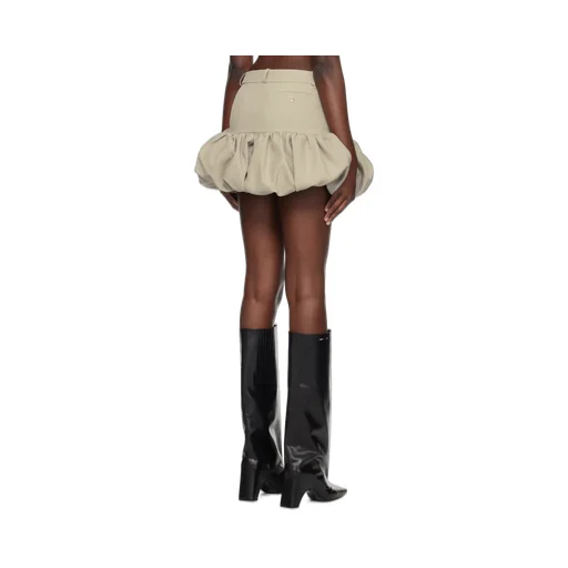 Gathered-Hem Tailored Skirt