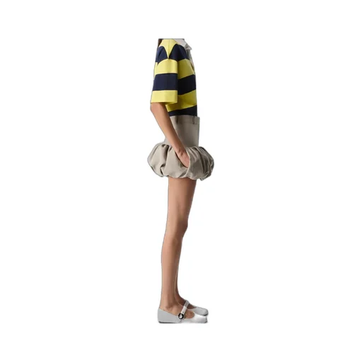 Gathered-Hem Tailored Skirt