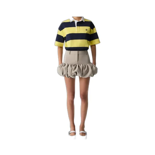 Gathered-Hem Tailored Skirt