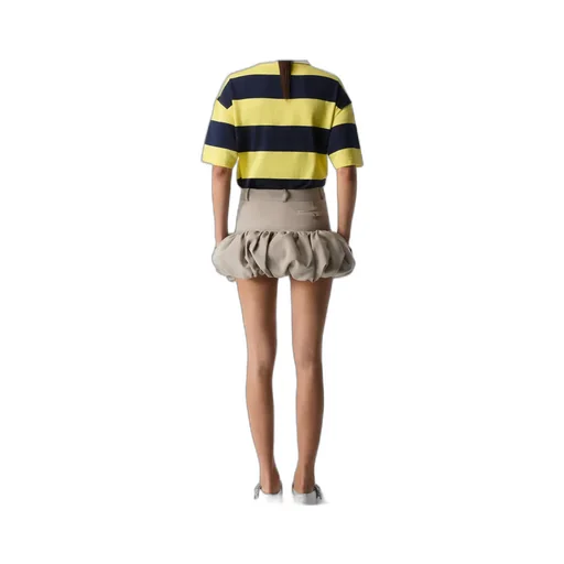 Gathered-Hem Tailored Skirt