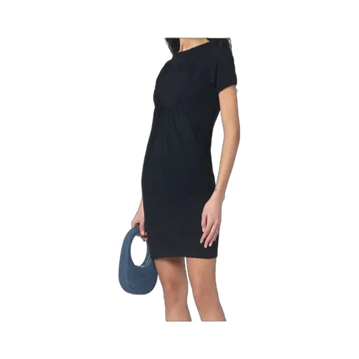 Gathered Heart-Motif Crewneck Mini Dress