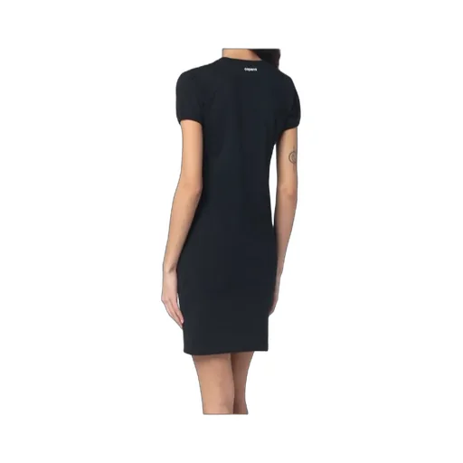 Gathered Heart-Motif Crewneck Mini Dress