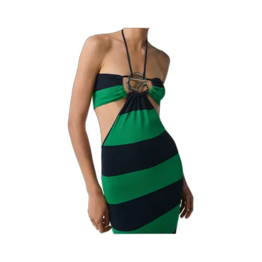 Knitted Striped Midi Dress