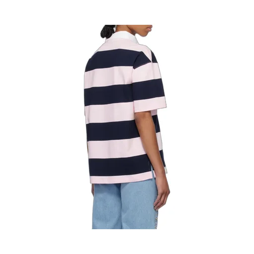 Logo Embroidered Striped Polo Shirt