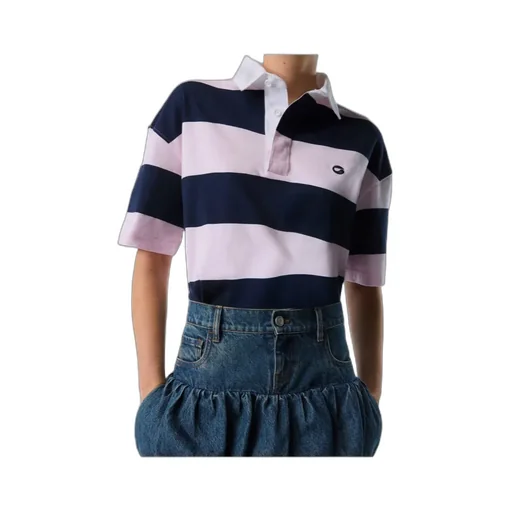 Logo Embroidered Striped Polo Shirt