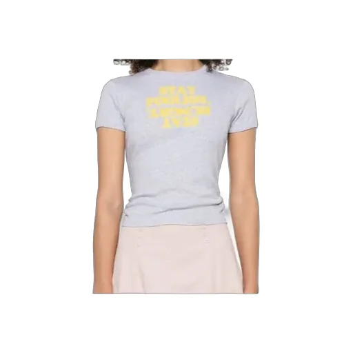 Stay Hungry-Print Crewneck T-Shirt