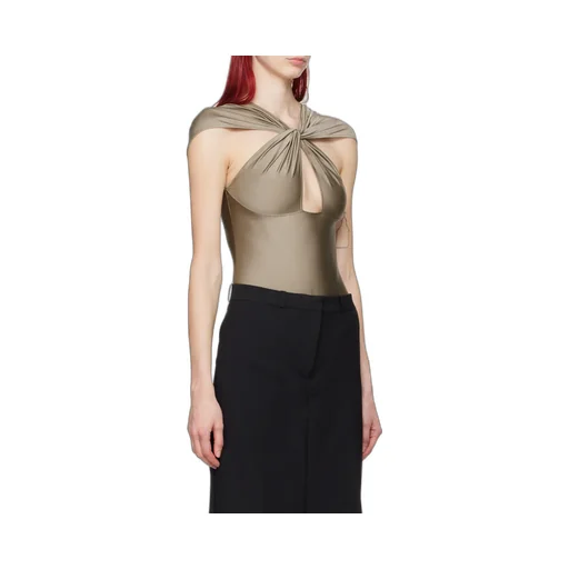 Hollowed-Out Twisted Pleated Jumpsuit