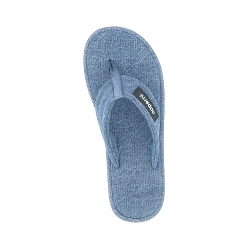 Logo Patch Denim Thong Sandals