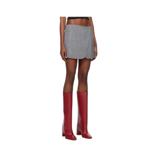 Tailored Virgin Wool Wrap Miniskirt