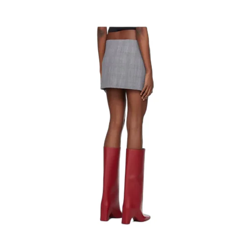 Tailored Virgin Wool Wrap Miniskirt