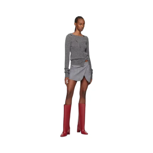 Tailored Virgin Wool Wrap Miniskirt