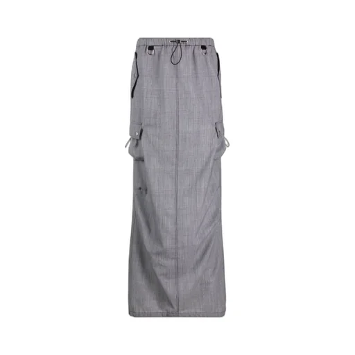 Houndstooth Cargo Maxi Skirt