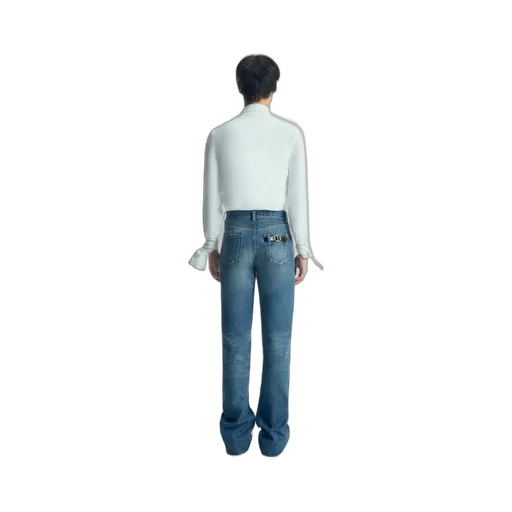 High Waist Button Jeans