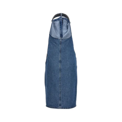 Belted Halterneck Denim Dress