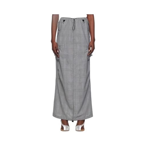Houndstooth Cargo Maxi Skirt