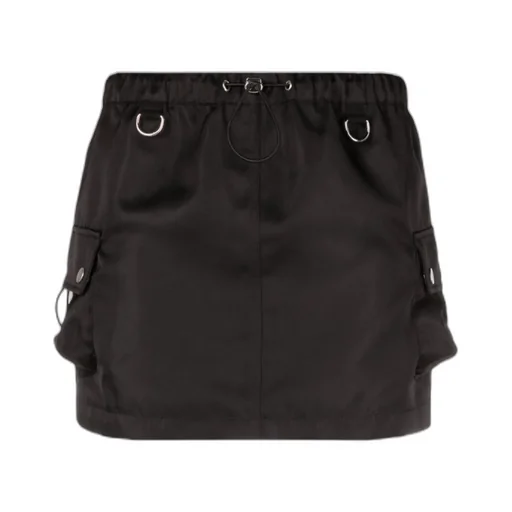 Straight Hem Drawstring Cargo Mini Skirt