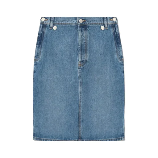 Multi-Pocket Denim Skirt