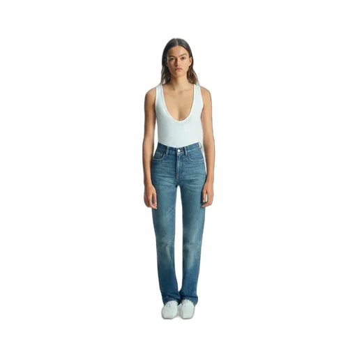High Waist Button Jeans