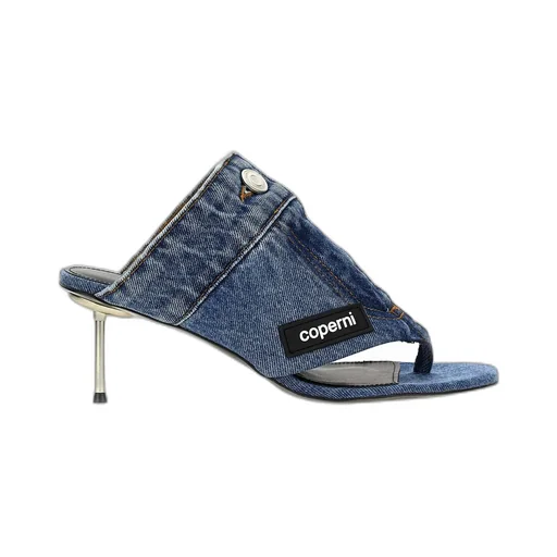 Denim High-Heeled Sandals