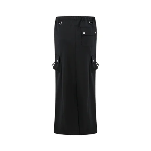 Drawstring Waist Midi Skirt