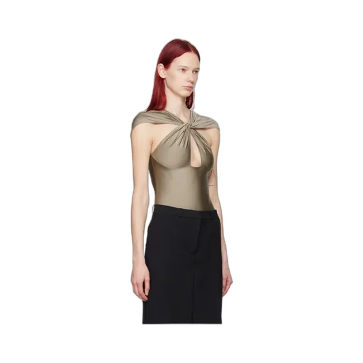 Hollowed-Out Twisted Pleated Jumpsuit