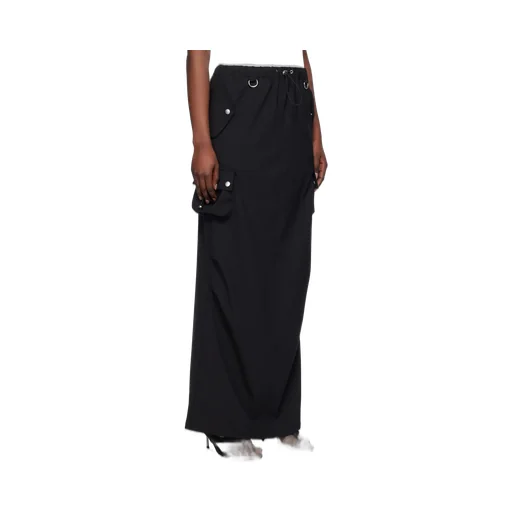 Drawstring Waist Midi Skirt