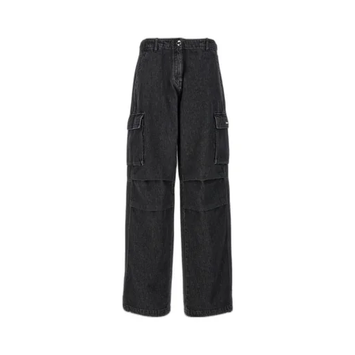 Wide Leg Cargo Denim Pants