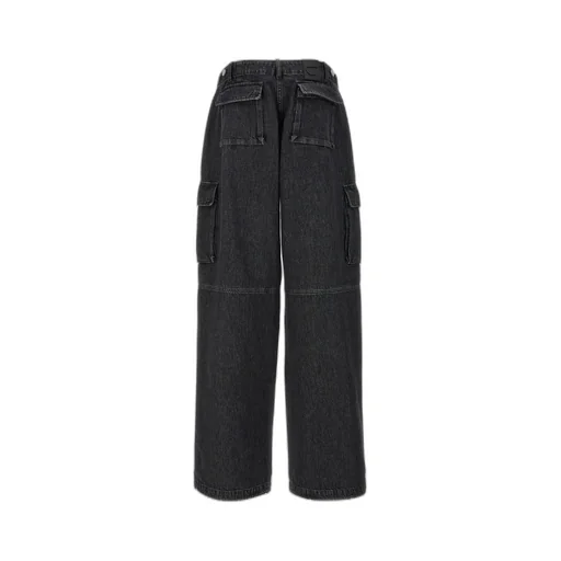 Wide Leg Cargo Denim Pants