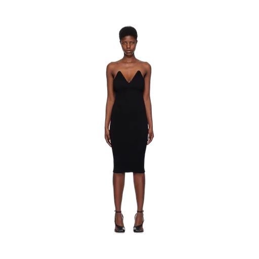 V-Neck Strapless Dress