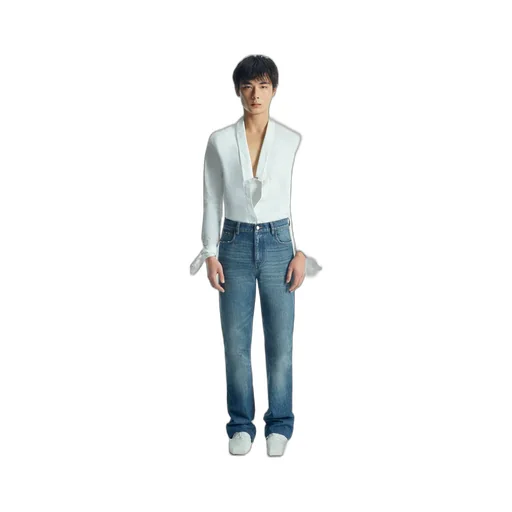 High Waist Button Jeans