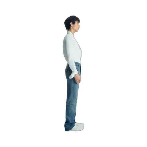High Waist Button Jeans