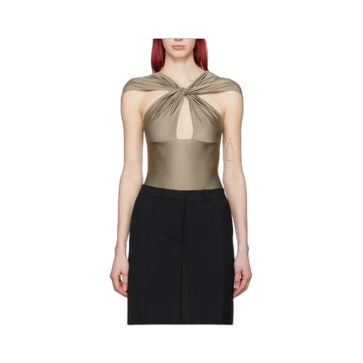 Hollowed-Out Twisted Pleated Jumpsuit