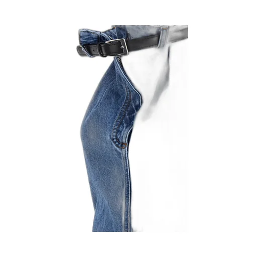 Belted Halterneck Denim Dress