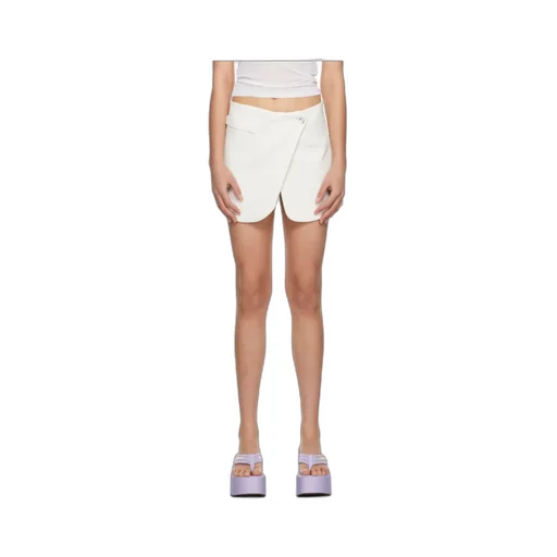 Asymmetric Mini Wrap Skirt