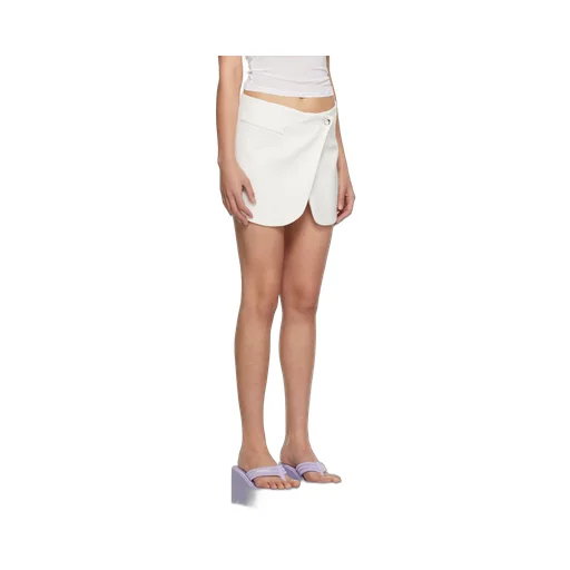 Asymmetric Mini Wrap Skirt