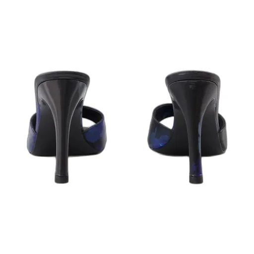 Holographic Logo Heeled Mules